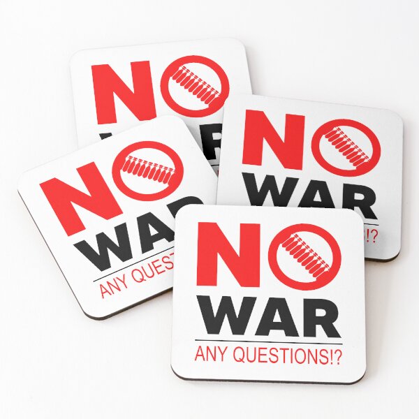 Item preview, No War; Any Questions; Anti War Motif;  designed and sold by StickerApe.