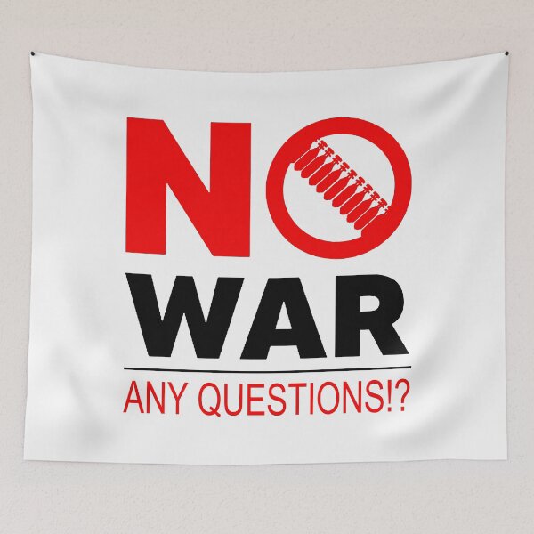 Item preview, No War; Any Questions; Anti War Motif;  designed and sold by StickerApe.