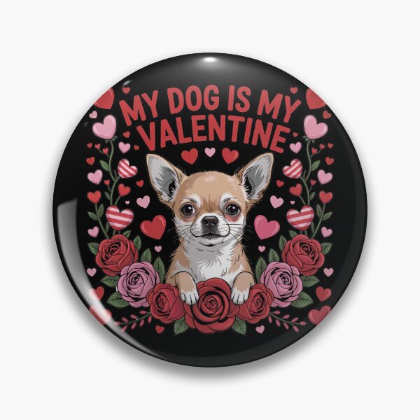 Item preview, My Dog Is My Valentine – Cute Puppy Valentine Floral Design designed and sold by SoftStyleStudio ⭐⭐⭐.