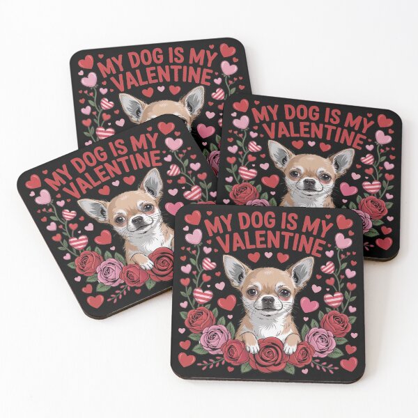 Item preview, My Dog Is My Valentine – Cute Puppy Valentine Floral Design designed and sold by SoftStyleStudio ⭐⭐⭐.
