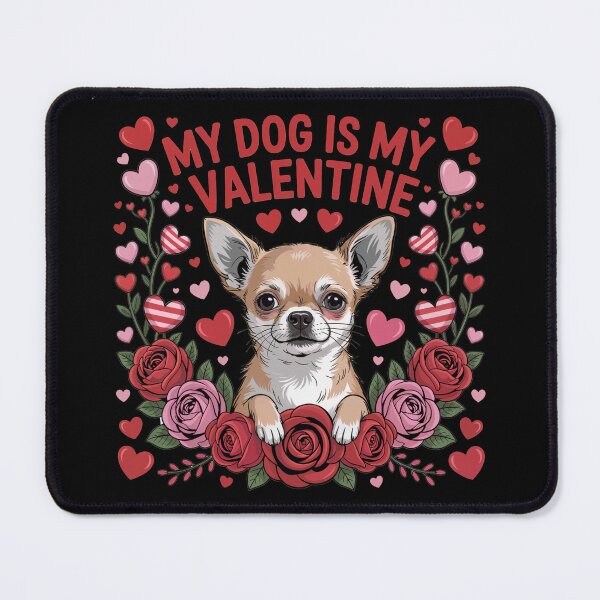 Item preview, My Dog Is My Valentine – Cute Puppy Valentine Floral Design designed and sold by SoftStyleStudio ⭐⭐⭐.