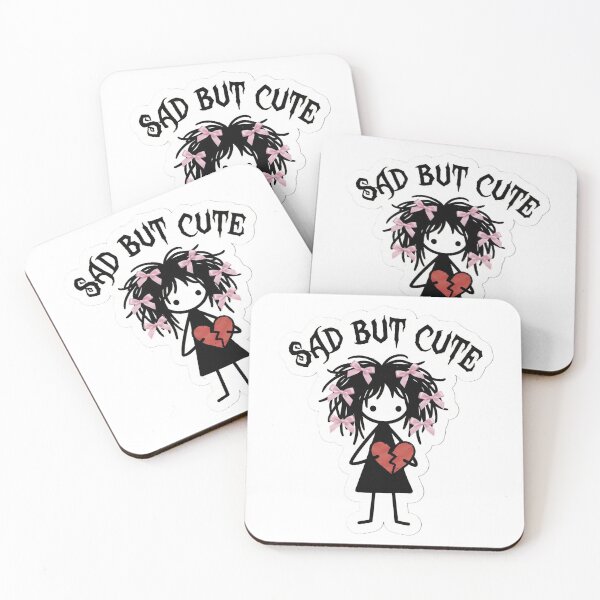 Item preview, Sad But Cute - Gothquette Stickman Girl Aesthetic with Pink Bows designed and sold by StickyGuys.