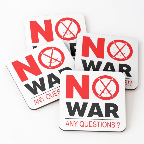 Item preview, No War; Any Questions; Anti War Motif;  designed and sold by StickerApe.