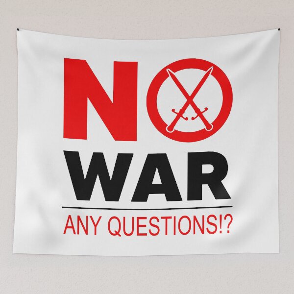 Item preview, No War; Any Questions; Anti War Motif;  designed and sold by StickerApe.