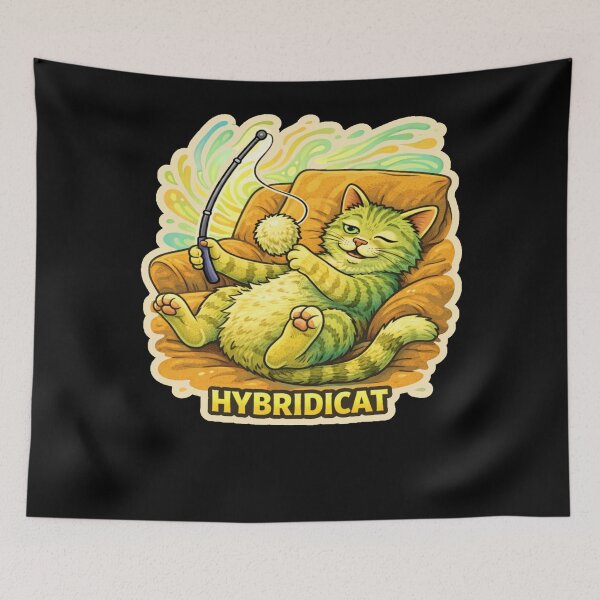 Item preview, Stoner & Psychonaut Cats – Hybridicat – Gift for Stoners • Retro Comics • Vintage Halftone designed and sold by JacobKAurumhead.