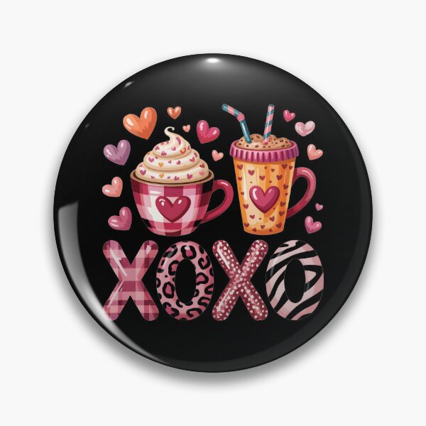 Item preview, XOXO Valentine Coffee Cups – Cute Cozy Love Illustration designed and sold by SoftStyleStudio ⭐⭐⭐.