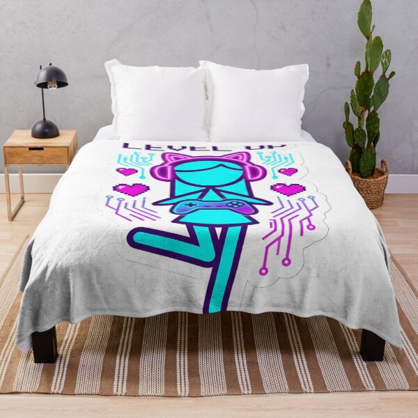 Item preview, Neon Cyber Gamer Girl Stickman - Cute & Attractive Y2K Aesthetic designed and sold by StickyGuys.