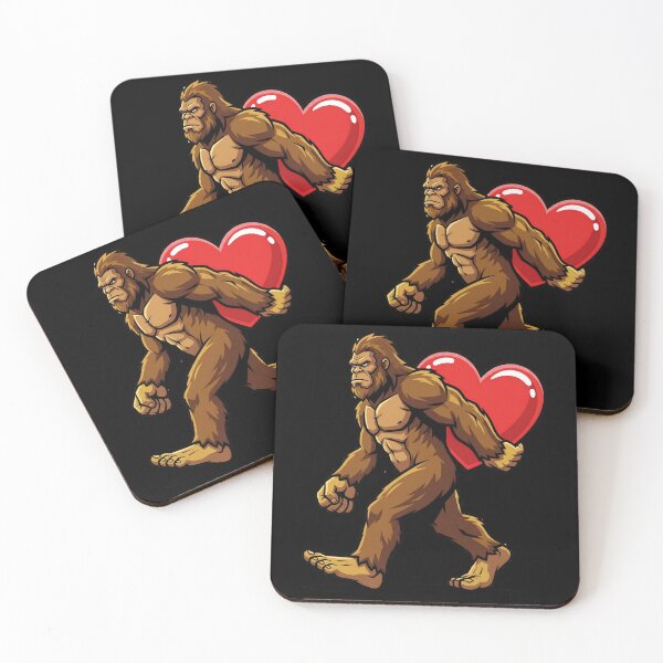 Item preview, Bigfoot Valentine’s Day, Sasquatch Carrying Heart Love Gift, Funny Cryptid Romance Graphic Tee designed and sold by saloui.