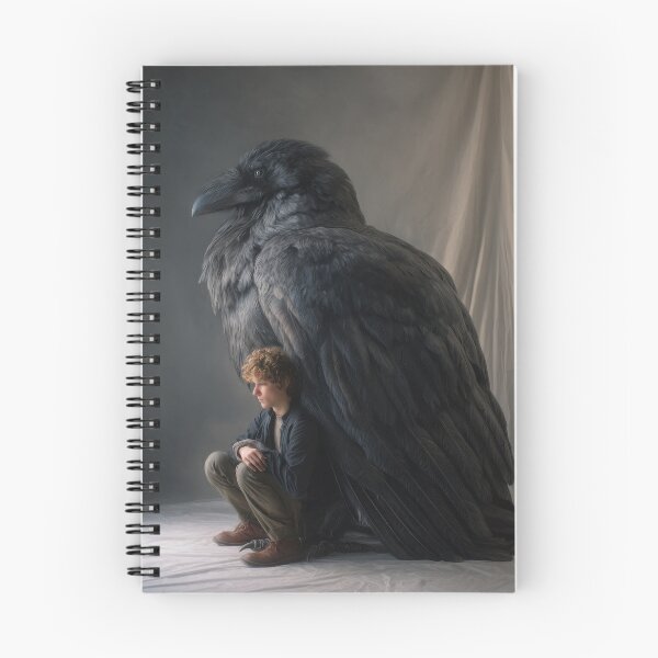 Item preview, Boy Sheltered by a Giant Raven designed and sold by Shannon Hilson.