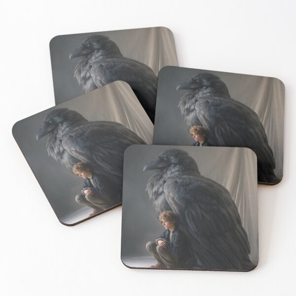 Item preview, Boy Sheltered by a Giant Raven designed and sold by Shannon Hilson.