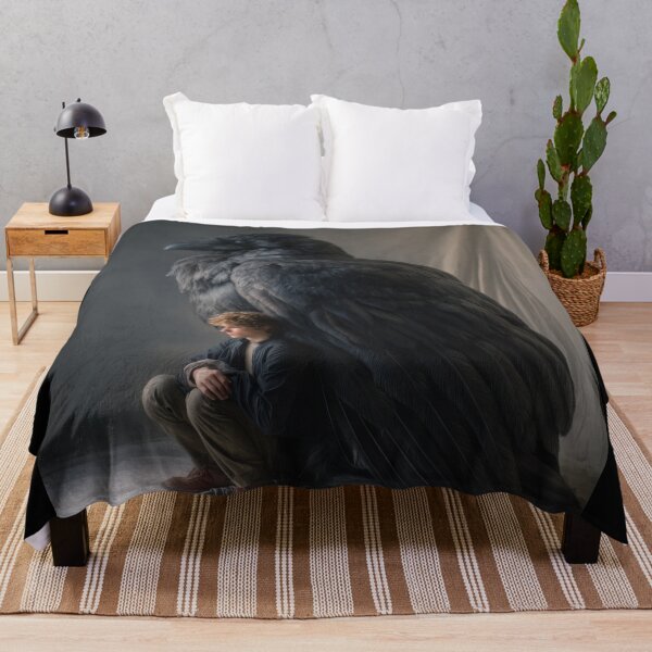 Item preview, Boy Sheltered by a Giant Raven designed and sold by Shannon Hilson.