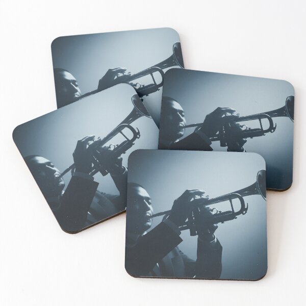 Item preview, Jazz trumpeter performing under a dramatic blue spotlight designed and sold by homydesign.