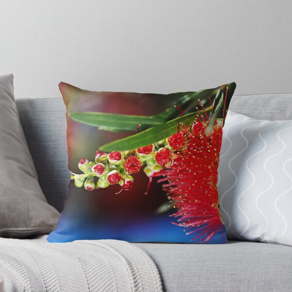 Item preview, Red With Green Bottlebrush Flower designed and sold by Joy Watson - Natural Light Photography .