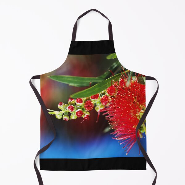 Item preview, Red With Green Bottlebrush Flower designed and sold by Joy Watson - Natural Light Photography .