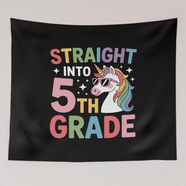 Item preview, Back to School First Day of 5th Grade Unicorn Flossing designed and sold by teltvitossuilea.