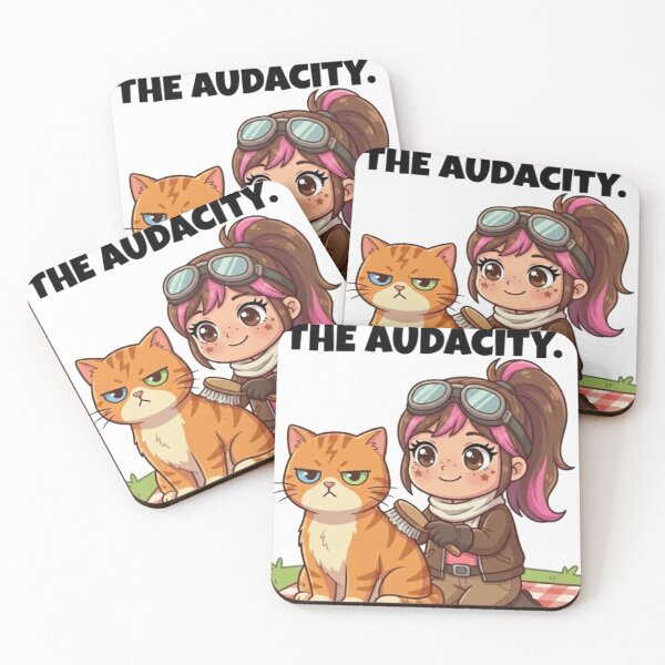 Item preview, Grumpy Cat Grooming - The Audacity - Mika and Tuff Funny Cat Art designed and sold by Mika & Tuff.