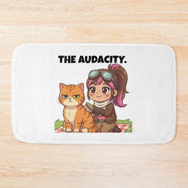 Item preview, Grumpy Cat Grooming - The Audacity - Mika and Tuff Funny Cat Art designed and sold by Mika & Tuff.