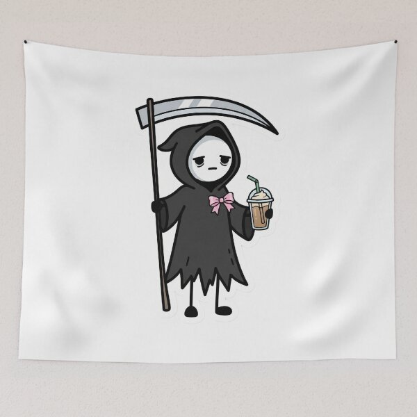 Item preview, The Reaper Intern Funny Cute Gothic Stickman Coffee Lover designed and sold by StickyGuys.