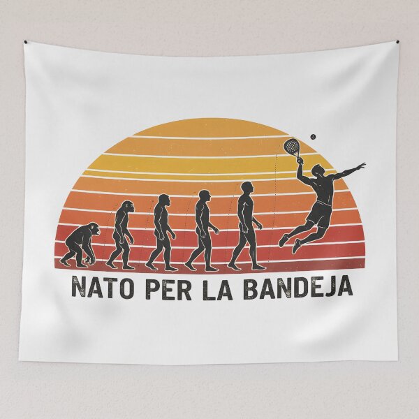 Item preview, Evolution of Padel player with retro sunset and Italian text designed and sold by homydesign.
