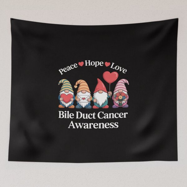 Item preview, Bile Duct Cancer Awareness Cute Gnomes Peace Hope Love designed and sold by chaeningplan.