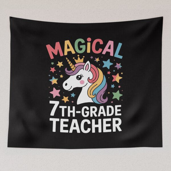 Item preview, Back To School 7th Grade Teacher Magical Unicorn designed and sold by teltvitossuilea.