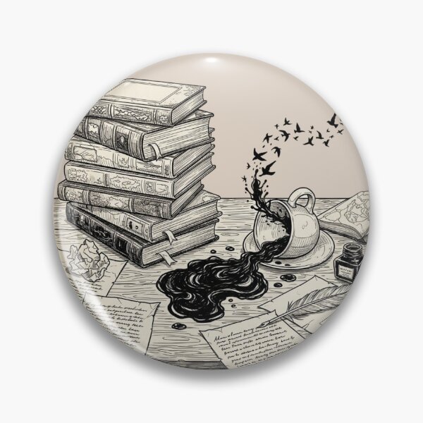 Item preview, Chaos in the Library - Vintage Poetcore Ink Art designed and sold by Design_Your_Day.