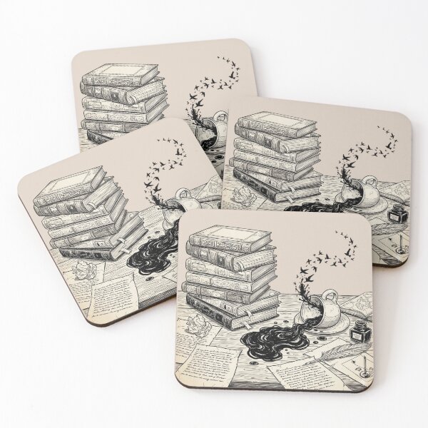 Item preview, Chaos in the Library - Vintage Poetcore Ink Art designed and sold by Design_Your_Day.