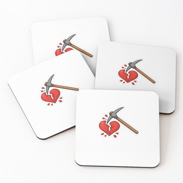Item preview, Breaking Hearts and Rocks – Pickaxe Heart Sticker designed and sold by SteampunkProspector.