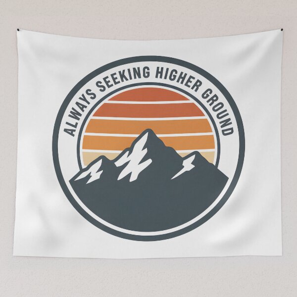 Item preview, Mountain peaks with sunset and inspirational quote badge designed and sold by homydesign.