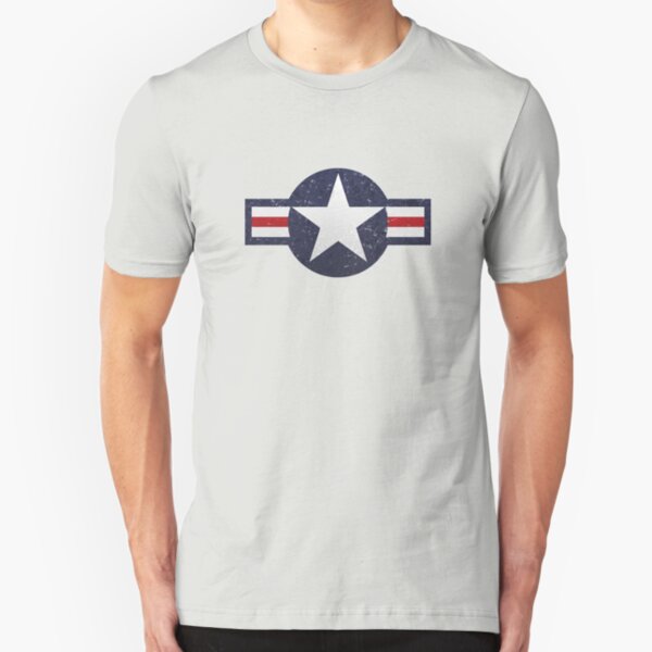 U.S. Military Aviation Star National Roundel Insignia Slim Fit T-Shirt