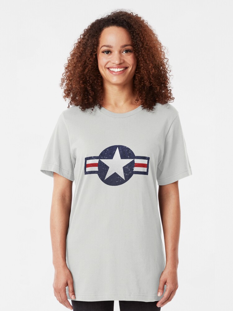 Alternate view of U.S. Military Aviation Star National Roundel Insignia Slim Fit T-Shirt