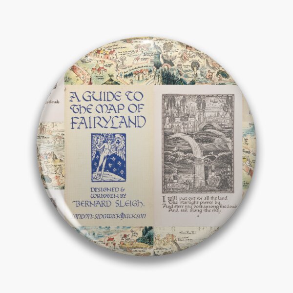 Item preview, Bernard Sleigh’s Anciente Mappe of Fairyland (ca. 1920) cover and details designed and sold by LCMerchEmporium.