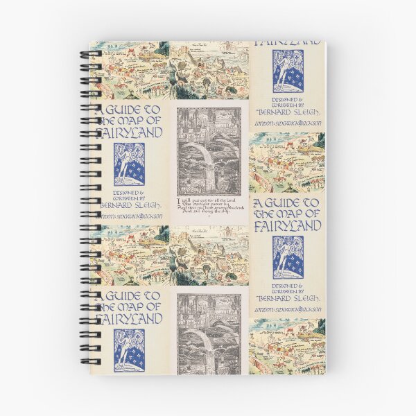 Item preview, Bernard Sleigh’s Anciente Mappe of Fairyland (ca. 1920) cover and details designed and sold by LCMerchEmporium.