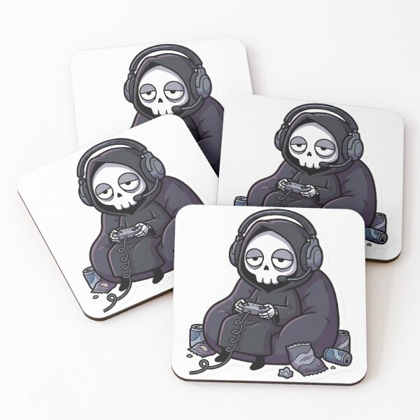Item preview, The Tired Gamer Reaper Stickman Funny Up Late Gaming Cozy Goth designed and sold by StickyGuys.