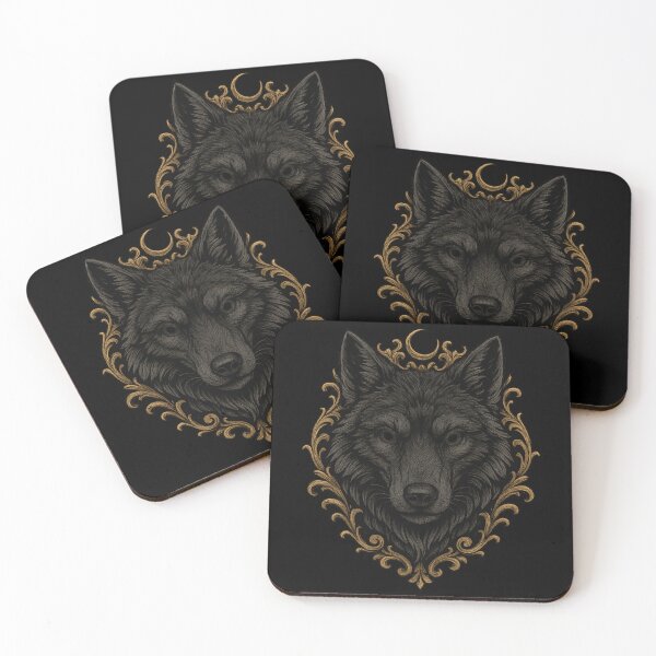 Item preview, Black Wolf Under the Crescent Moon designed and sold by Mouraludia.