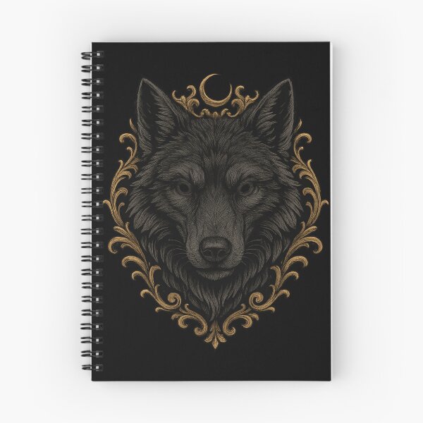Item preview, Black Wolf Under the Crescent Moon designed and sold by Mouraludia.
