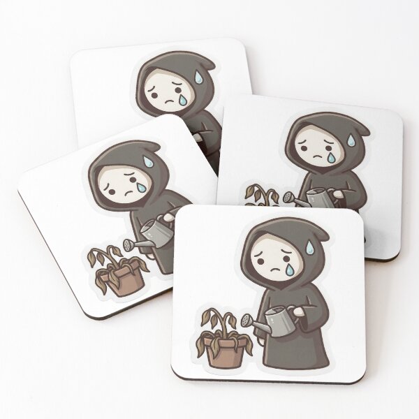 Item preview, The Black Thumb Reaper Cute Stickman Funny Plant Dad Goth Gardening designed and sold by StickyGuys.