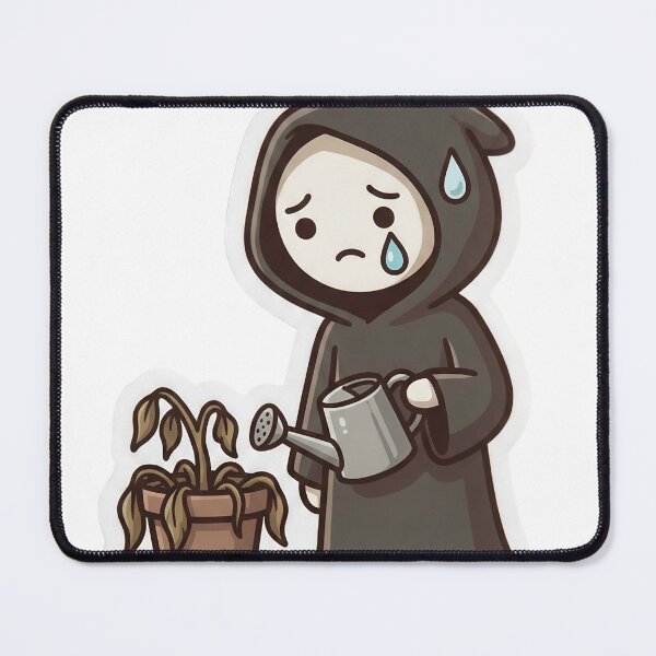 Item preview, The Black Thumb Reaper Cute Stickman Funny Plant Dad Goth Gardening designed and sold by StickyGuys.