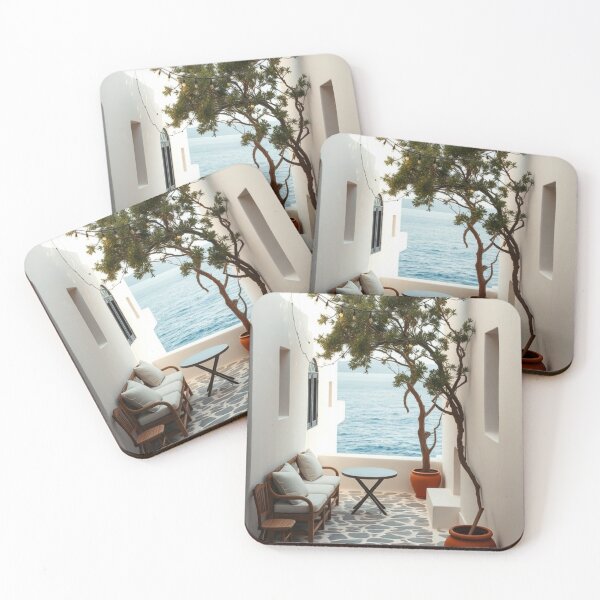 Item preview, Romantic Coastal Terrace | Deep Blue Sea & Terracotta Charm designed and sold by Jade Ado.