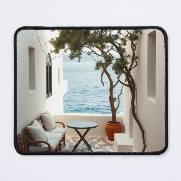 Item preview, Romantic Coastal Terrace | Deep Blue Sea & Terracotta Charm designed and sold by Jade Ado.