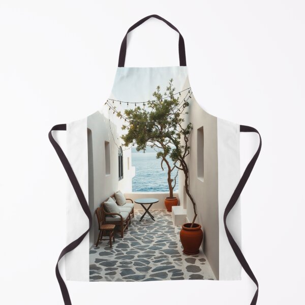 Item preview, Romantic Coastal Terrace | Deep Blue Sea & Terracotta Charm designed and sold by Jade Ado.