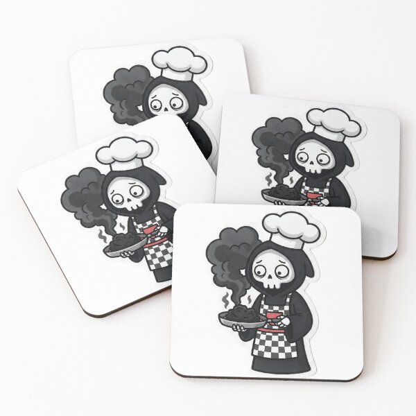 Item preview, The Chef Reaper Cute Stickman Funny Cooking Fail Goth Kitchen Baker designed and sold by StickyGuys.