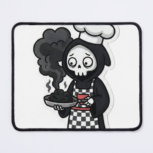 Item preview, The Chef Reaper Cute Stickman Funny Cooking Fail Goth Kitchen Baker designed and sold by StickyGuys.