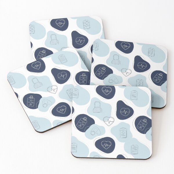 Item preview, Fit Pulse – Wellness Icons & Blue Flow designed and sold by PatternFlux.