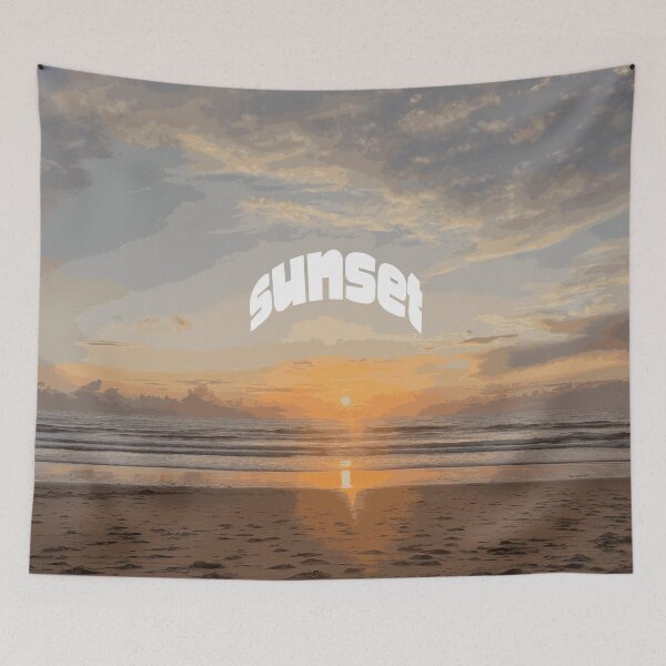 Item preview, Beach Sunset Illustration | Summer, Ocean Sunset, Travel, Coastal, Waves, Surfing designed and sold by QShore.