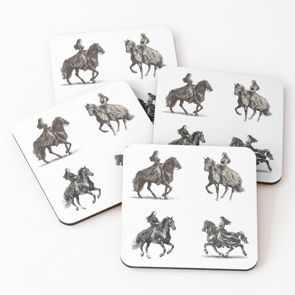 Item preview, Antique engraved Ladies riding horses pack designed and sold by MendaciousMina.