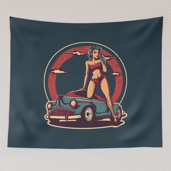 Item preview, Midnight Cruise Pin-Up Retro Graphic designed and sold by Sza1a.