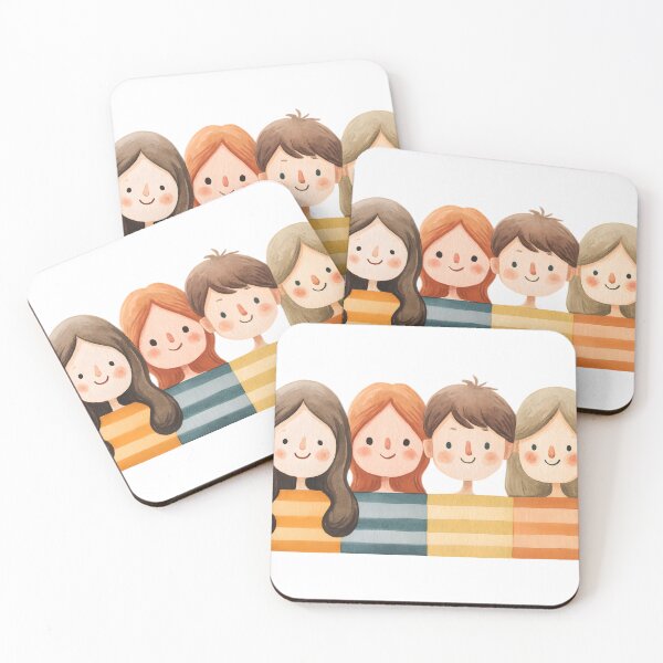Item preview, Cute Watercolor Diversity Illustration | Inclusive Community & Friendship Art designed and sold by K@raksnalee.