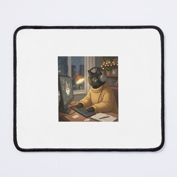 Item preview, Cozy Code & Coffee: Midnight Programmer designed and sold by nekoartgalerie.