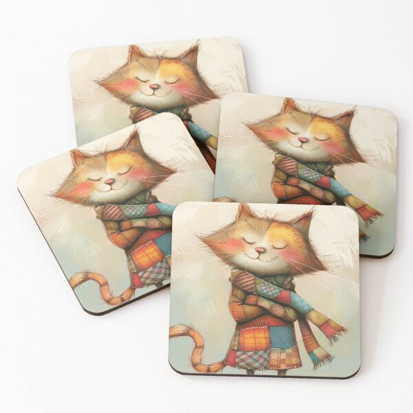 Item preview, Whiskered Cat in Patchwork designed and sold by WitsandWonders.